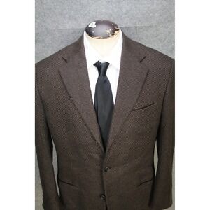 VTG Valentino Boutique Blazer Men 38R Brown Check Pure Cashmere Sport Coat Italy